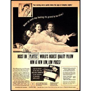 1951 Playtex Pillow Vintage Print Ad Woman Nightgown Wall Art Photo